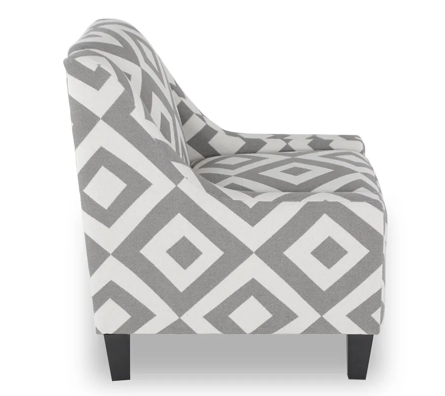 Made in Canada Cindy Crawford Home Kylie 32" Linen-Look Fabric Accent Chair - Charcoal Square | Fauteuil d’appoint Kylie de Cindy Crawford Home de 32 po fabriqué au Canada en tissu d’apparence lin - carré anthracite