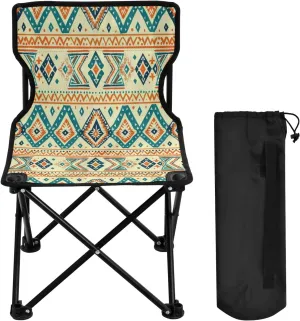 Mandala Colorful Flower Pattern Portable Outdoor Folding Chair Anti-Slip Padded Oxford Cloth Stool Camping Chair Small for Beach Hiking Fishing Gardening Quad Camp Chair