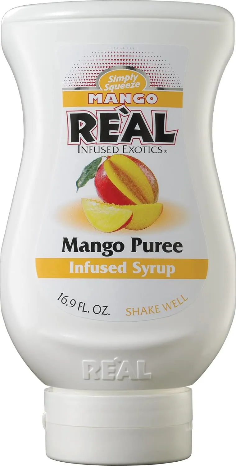 Mango Reàl, Mango Puree Infused Syrup, 16.9 FL OZ Squeezable Bottle (Pack of 1)