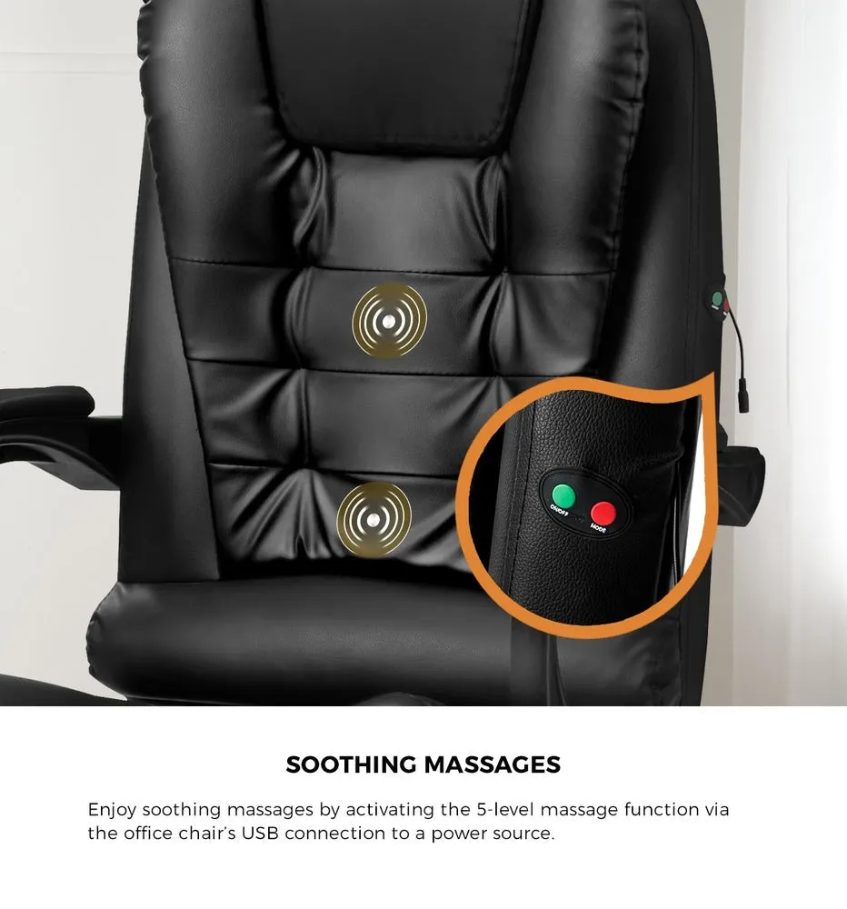 Massage Office Chair Racing Chairs PU Leather Black