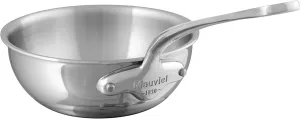 Mauviel M'Cook 5-Ply Polished Stainless Steel Chef Pan With Cast Stainless Steel Handle, 1.1-qt, Made In France