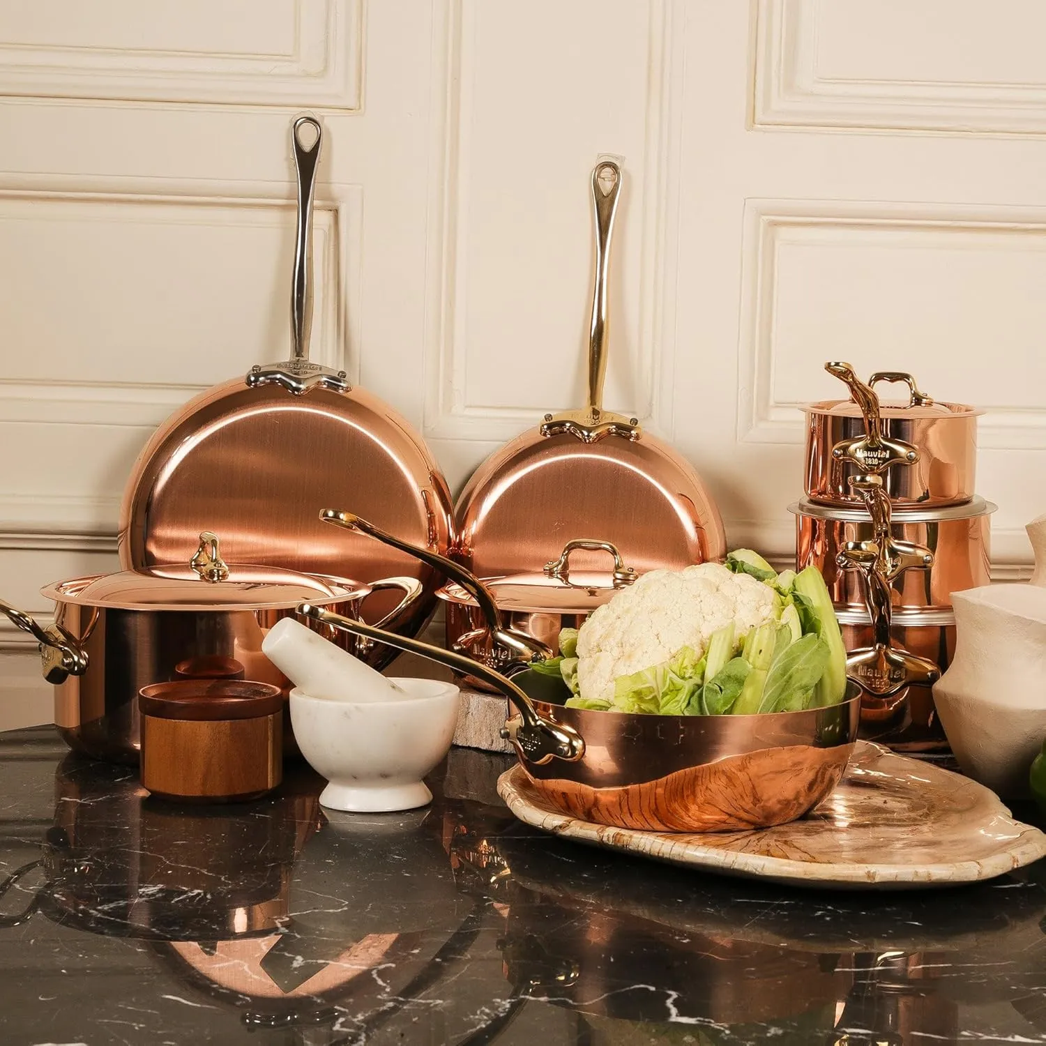 Mauviel M'Heritage 150 B 1.5mm Polished Copper & Stainless Steel Oval Pan With Brass Handle, 15.7-In, Made In France