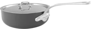 Mauviel M'Stone 3 Hard Anodized Nonstick Saute Pan With Lid, Cast Stainless Steel Handle, 3.7-Qt, Made In France