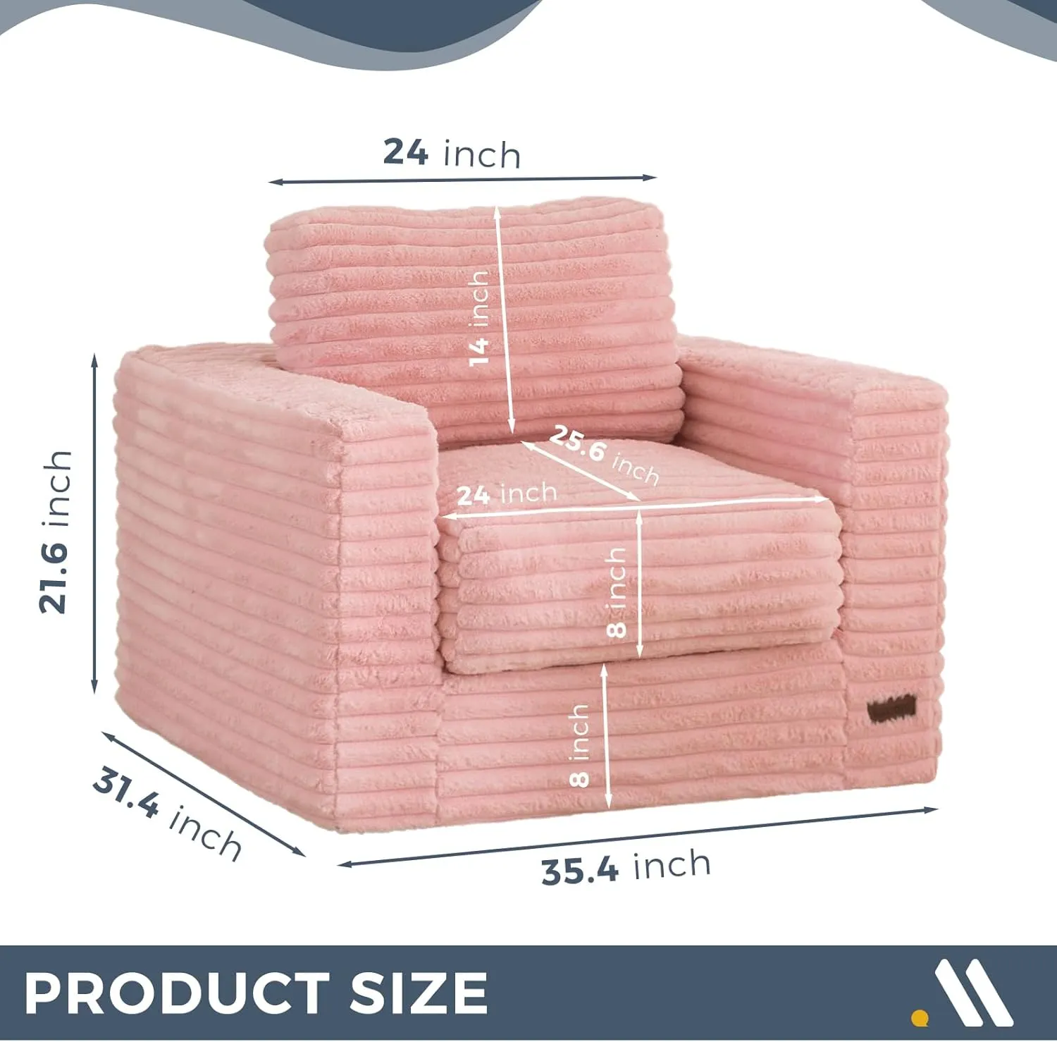 MAXYOYO Giant Bean Bag Chair for Adults, Upholstered Floor Sofa with Pillows and Armrests, Large Bean Bag Sofa Plush Chair Bean Bag Couch for Bedroom Living Room, Pink