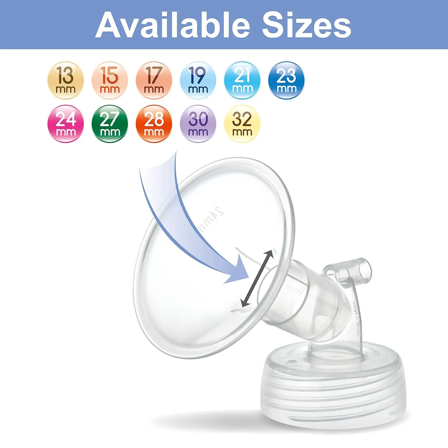Maymom Two-Piece Wide Neck Pump Parts for Spectra S1/S2 Pumps; Incl Wide Mouth Flanges; Not Original Spectra Flange (13 mm Two Flanges)