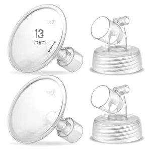 Maymom Two-Piece Wide Neck Pump Parts for Spectra S1/S2 Pumps; Incl Wide Mouth Flanges; Not Original Spectra Flange (13 mm Two Flanges)
