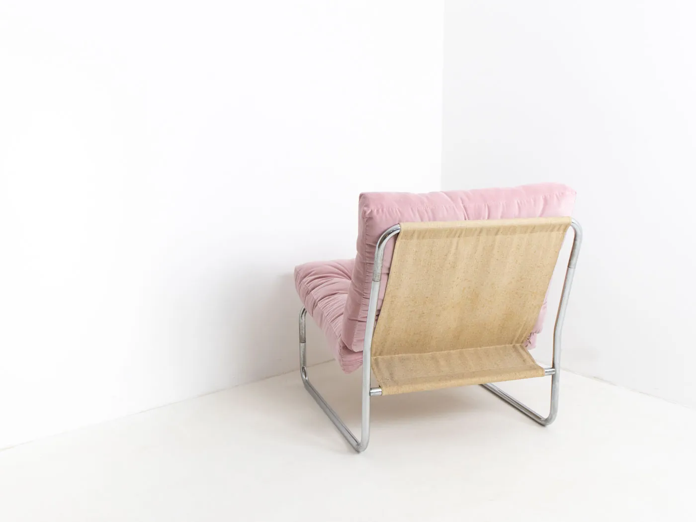 MCM Pink Velvet Lounge Chair