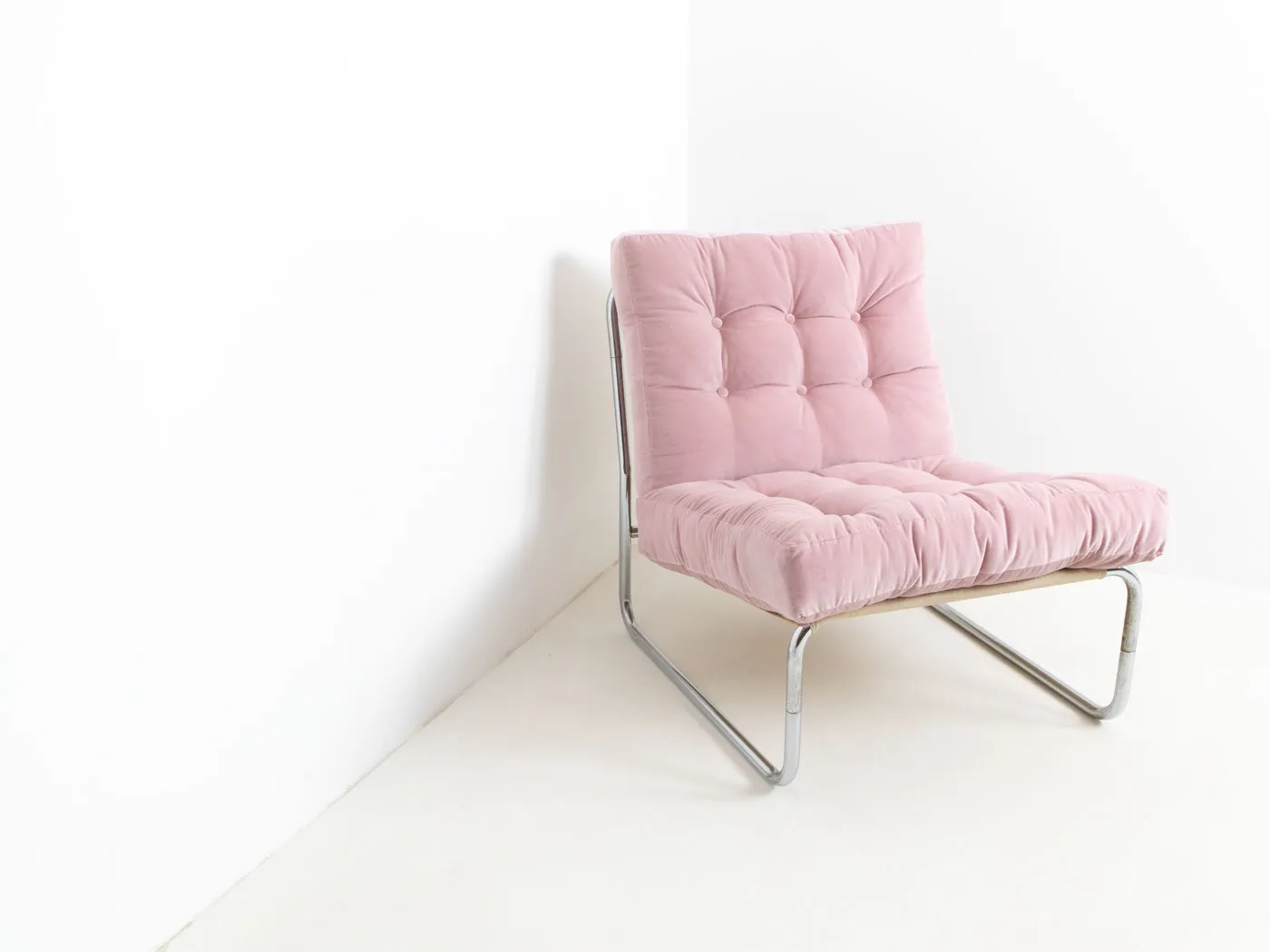 MCM Pink Velvet Lounge Chair