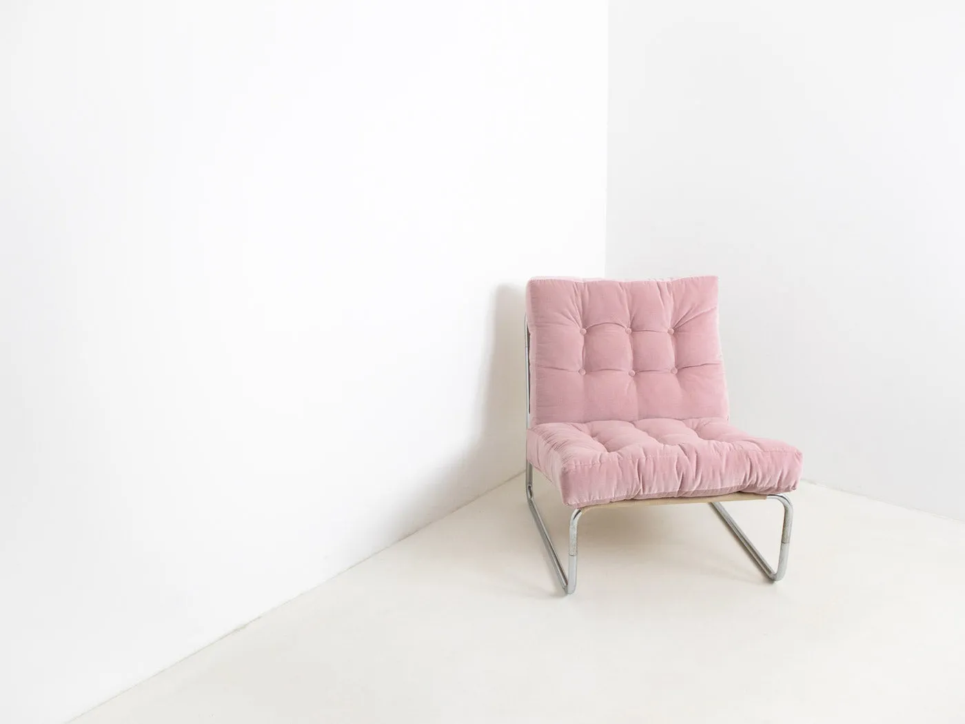 MCM Pink Velvet Lounge Chair