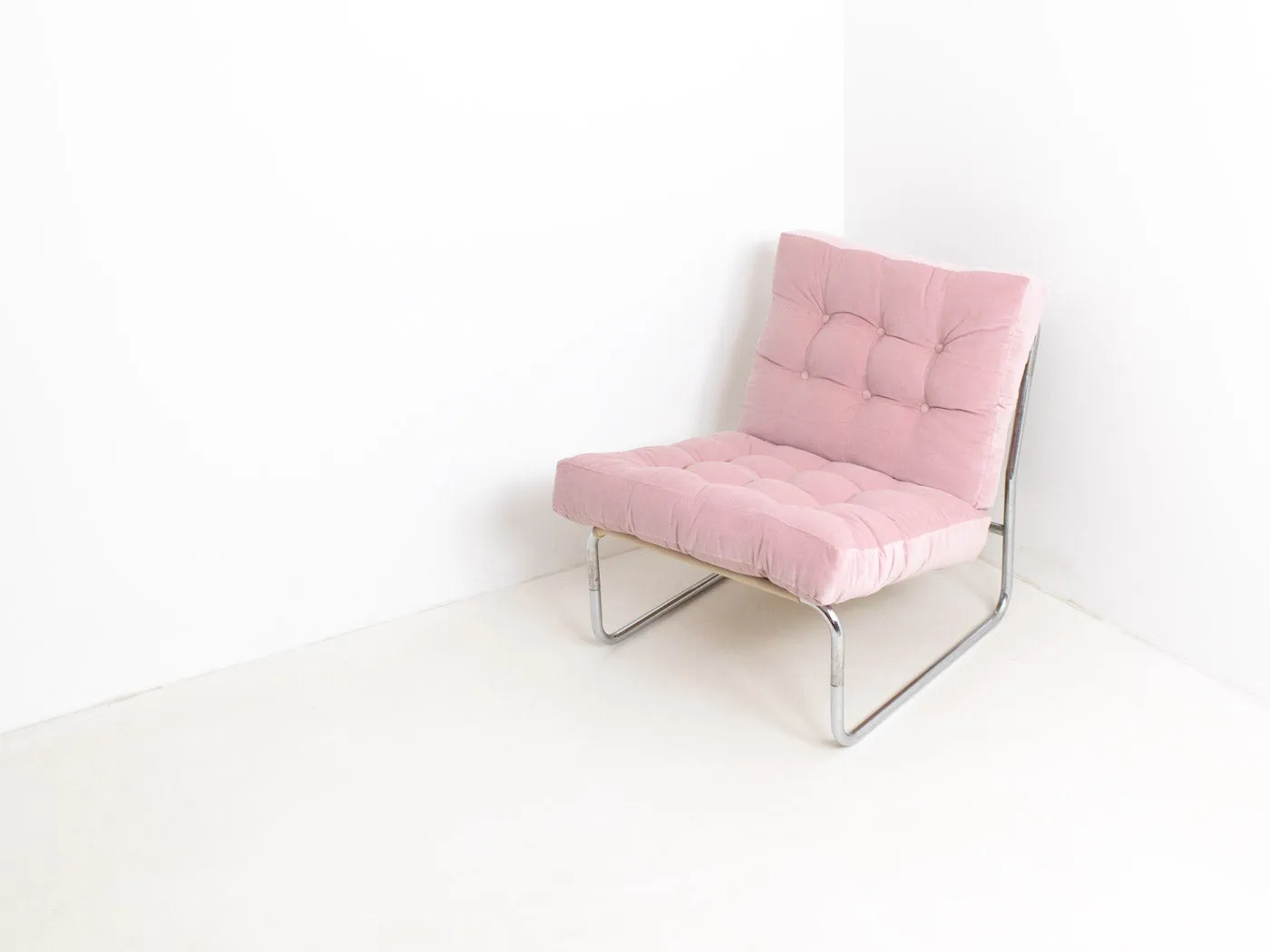 MCM Pink Velvet Lounge Chair