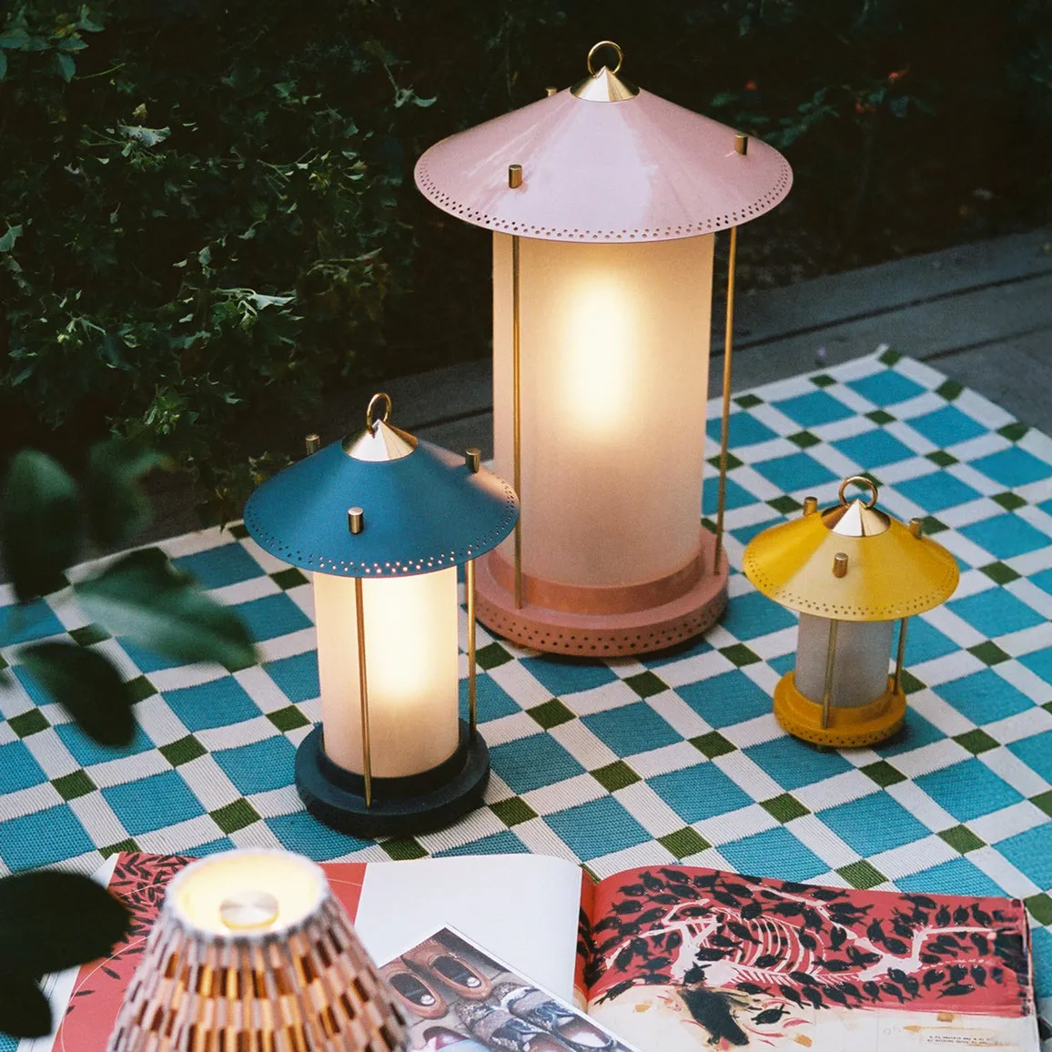 medium Stefan cordless lantern in Sand by the Novogratz