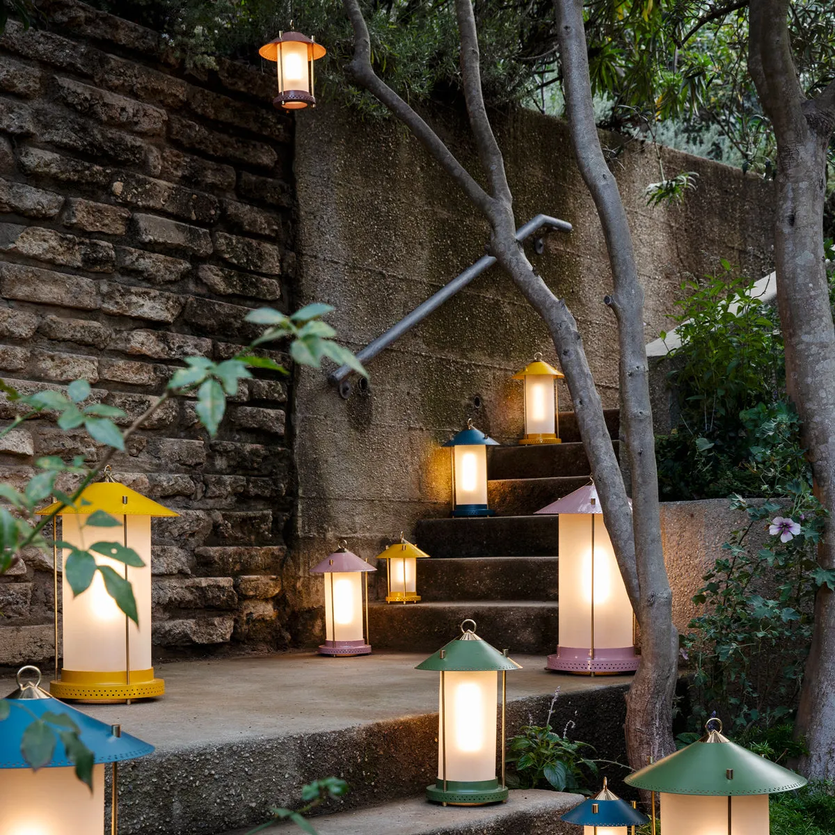 medium Stefan cordless lantern in Sand by the Novogratz