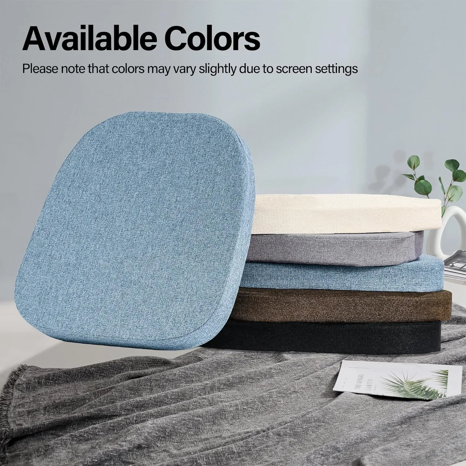 Metal Chair Cushions Set of 2, 14x14 Seat Cushion for Metal Dining Chairs 14 Inch Small Tolix Chair Pads, Beige