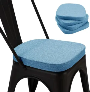 Metal Chair Cushions Set of 4, 14x14 Seat Cushion for Metal Dining Chairs 14 Inch Small Tolix Chair Pads, Blue
