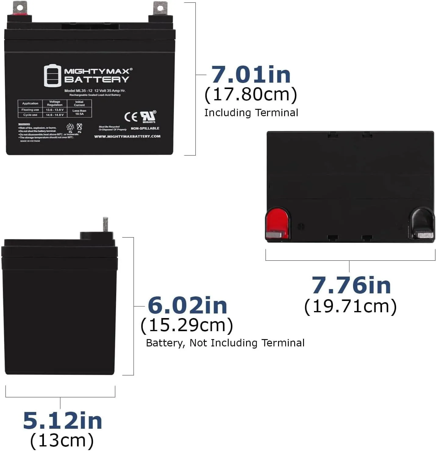 Mighty Max Battery 12V 35AH Battery for Invacare Panther LX-4 Power Chair Scooter - 2 Pack