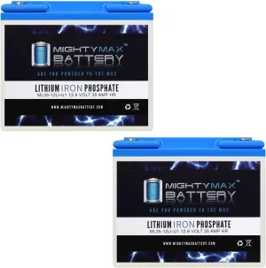 Mighty Max Battery 12V 35AH U1 Lithium Replacement Battery compatible with Shoprider 6Runner 10 Power Chair - 2 Pack