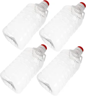 Mikinona 4 Pcs Camping Water Container Portable Water Jugs with Ergonomic Handle Transparent Storage for Outdoor Activities