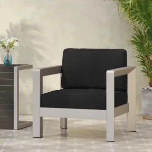 Modern Aluminum Outdoor Club Chair with Deep Seating - Low Profile Design for Patio Spaces