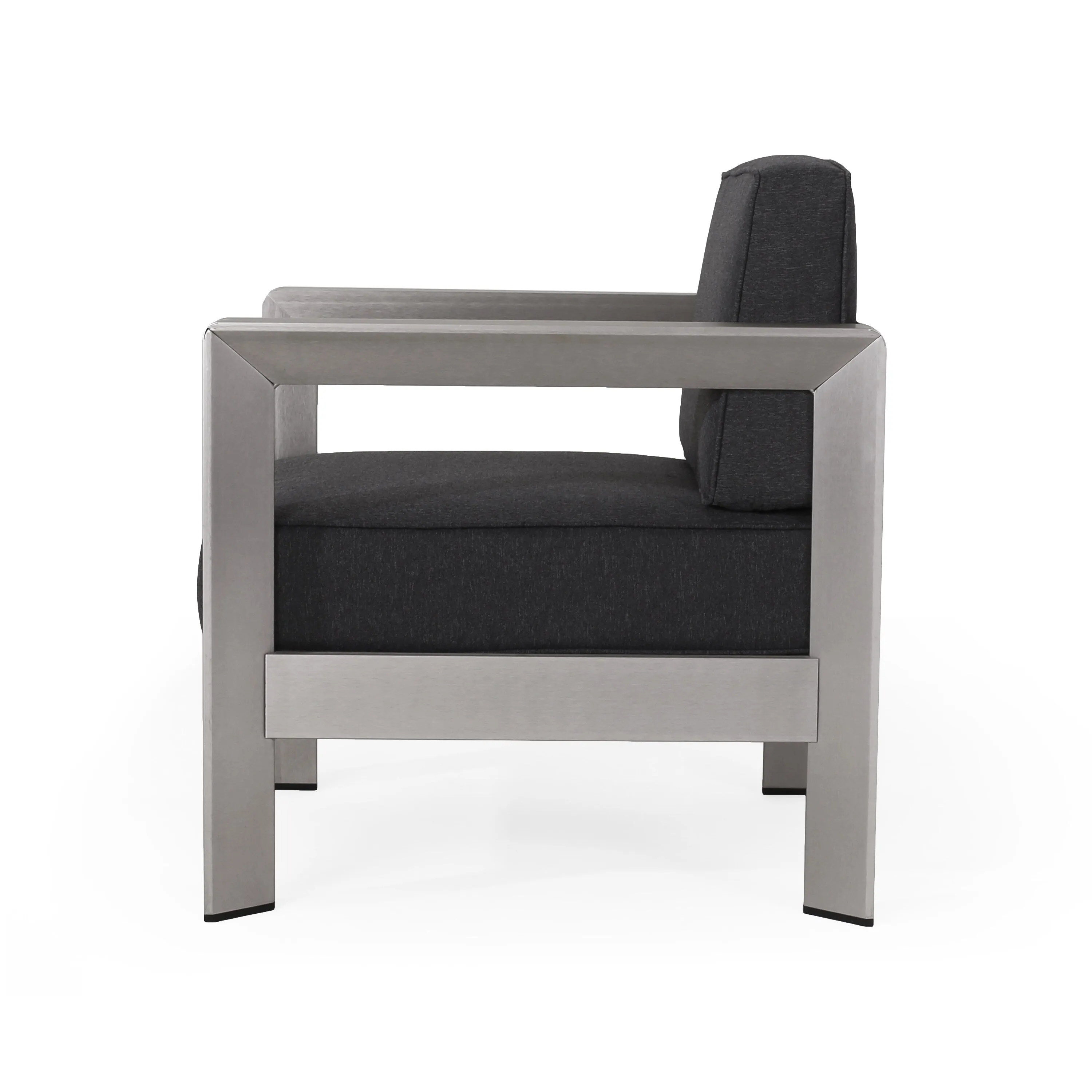 Modern Aluminum Outdoor Club Chair with Deep Seating - Low Profile Design for Patio Spaces