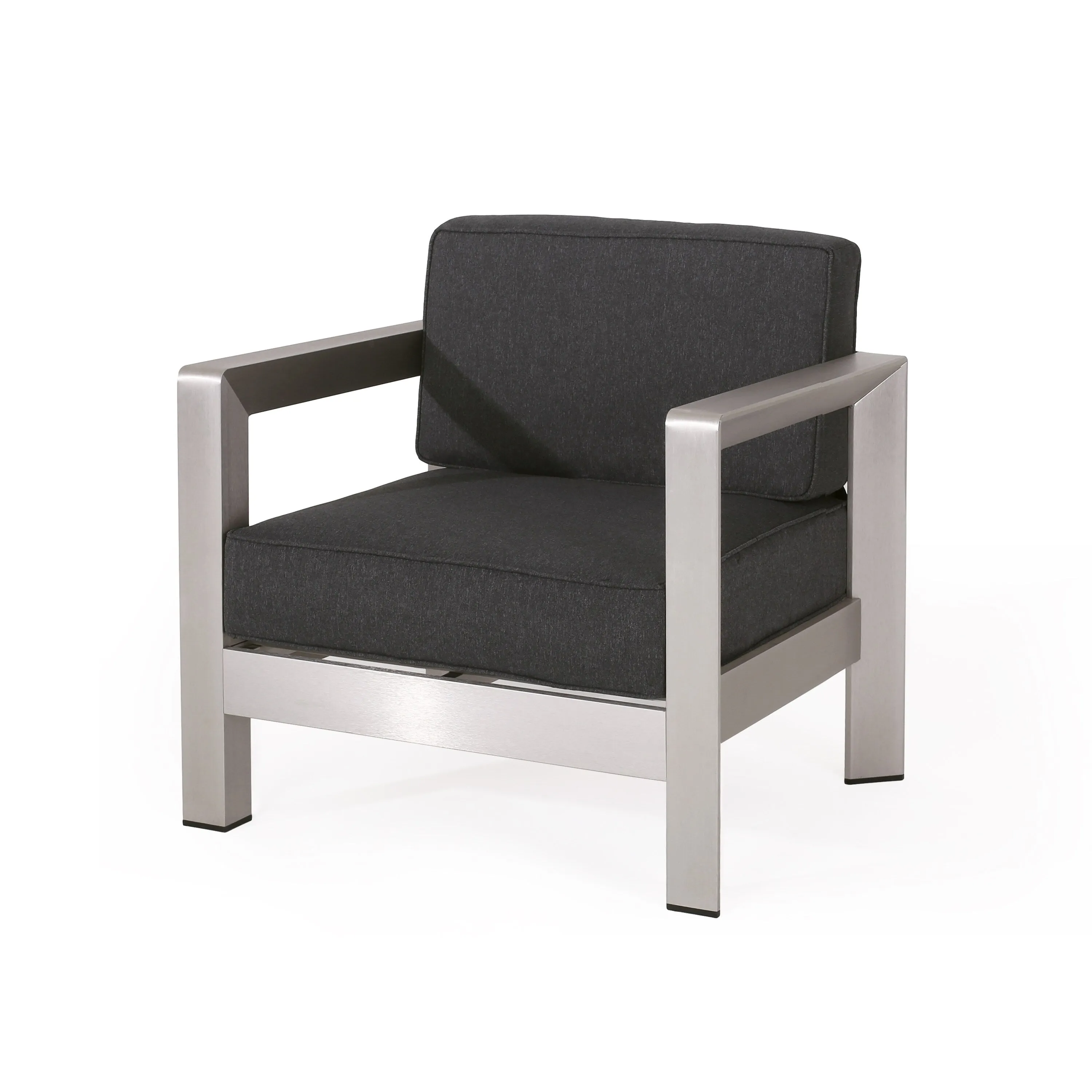 Modern Aluminum Outdoor Club Chair with Deep Seating - Low Profile Design for Patio Spaces
