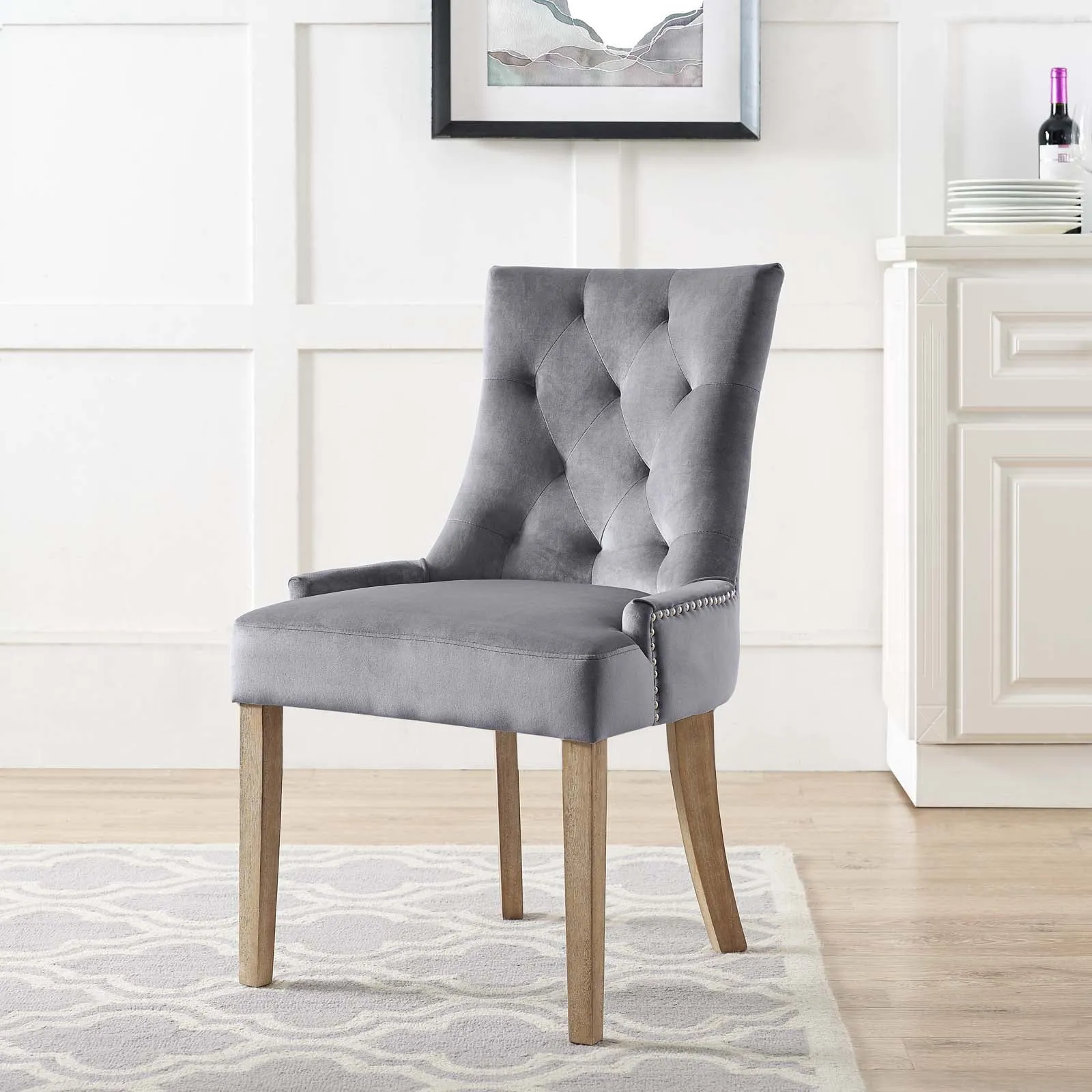 Modern Pose Dining Chair Performance Velvet - Farmhouse Breakfast Chair