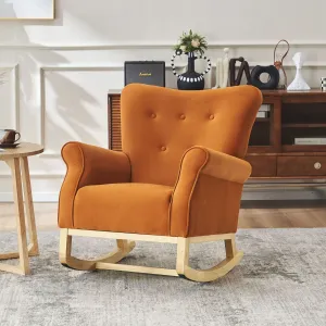 Modern Rocking Chair, Upholstered Accent Chair For Nursery, Small Contemporary Rocke