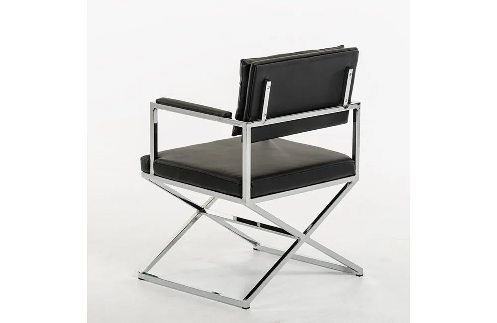 Modrest Cosme Modern Black Leatherette Dining Armchair