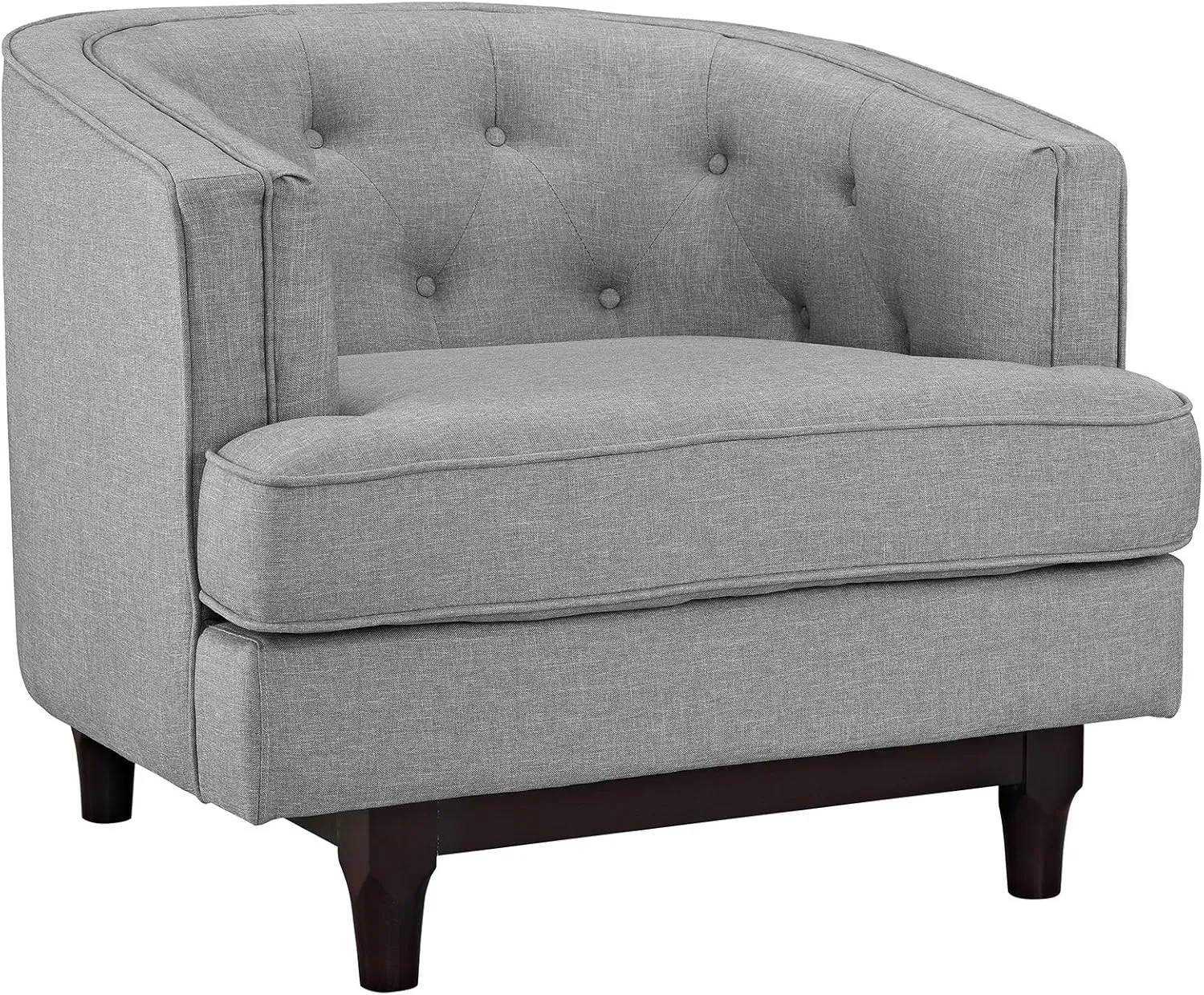 Modway Coast Upholstered Fabric Contemporary Modern Two Armchair Set in Light Gray