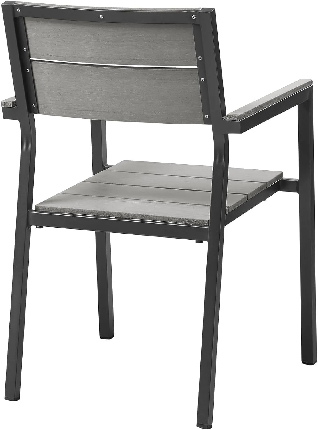 Modway Maine Aluminum Outdoor Patio Arm Chair in Brown Gray