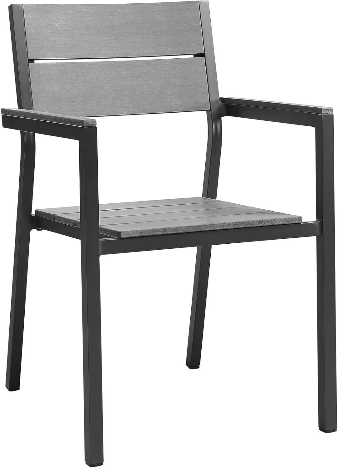 Modway Maine Aluminum Outdoor Patio Arm Chair in Brown Gray