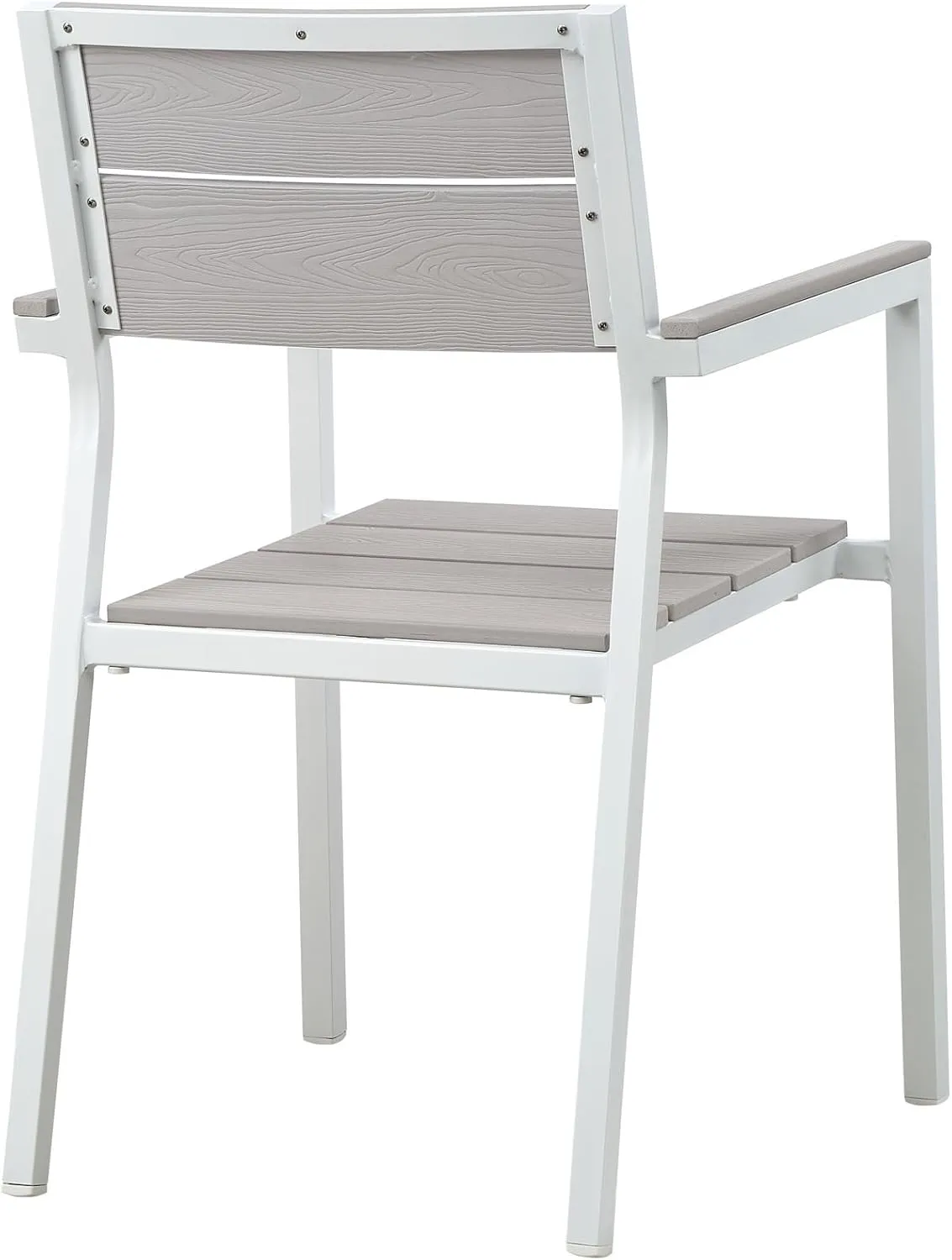 Modway Maine Aluminum Outdoor Patio Arm Chair in White Light Gray