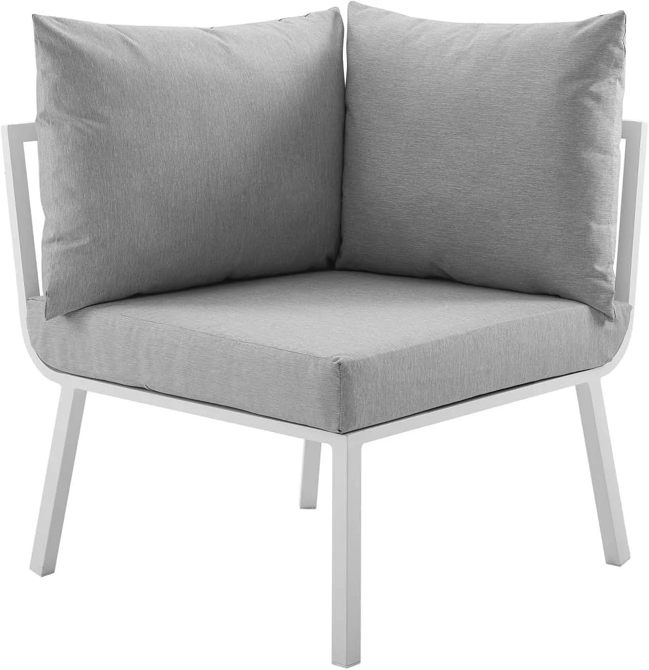 Modway Riverside Outdoor Furniture, 5-Piece Set, White Gray