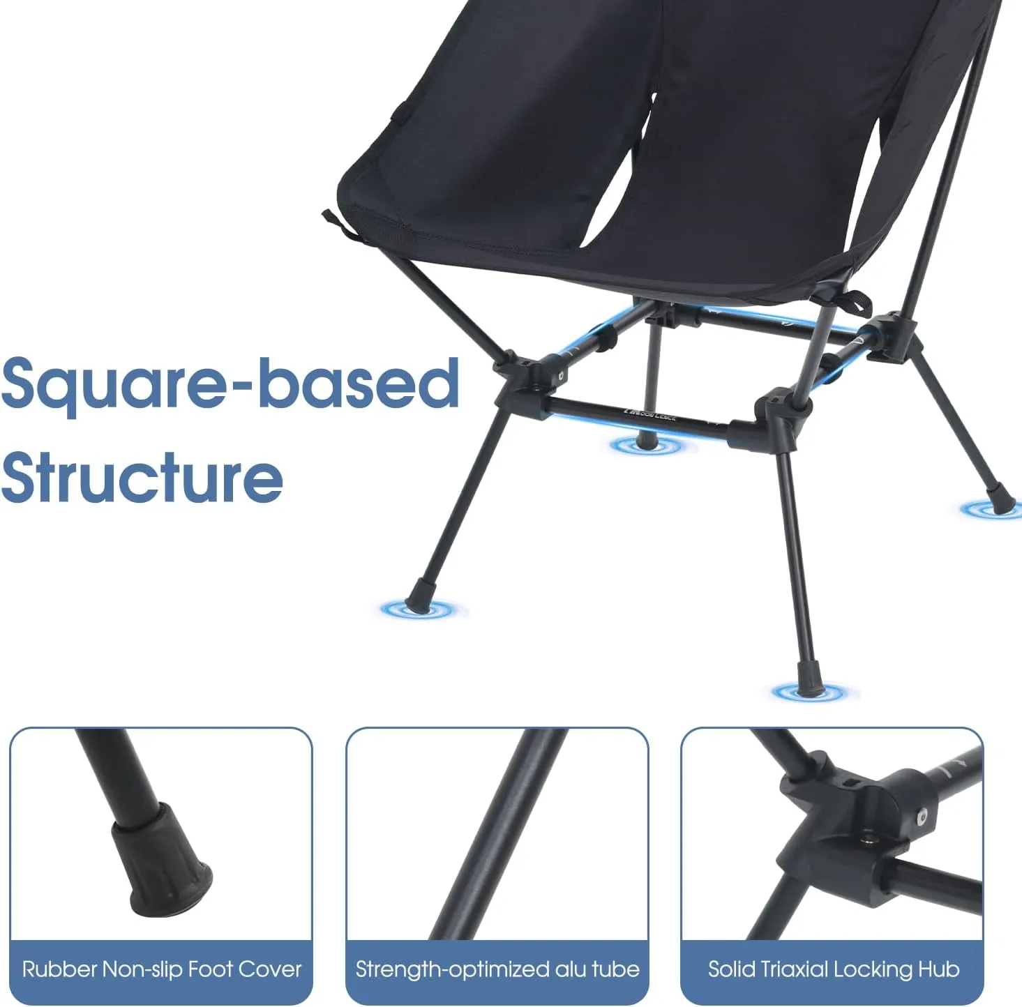 MOON LENCE Portable Camping Chair, Backpacking Chair, Ultralight & Compact, 400 lbs Capacity, for Outdoor Camp, Travel, Beach, Picnic, Hiking