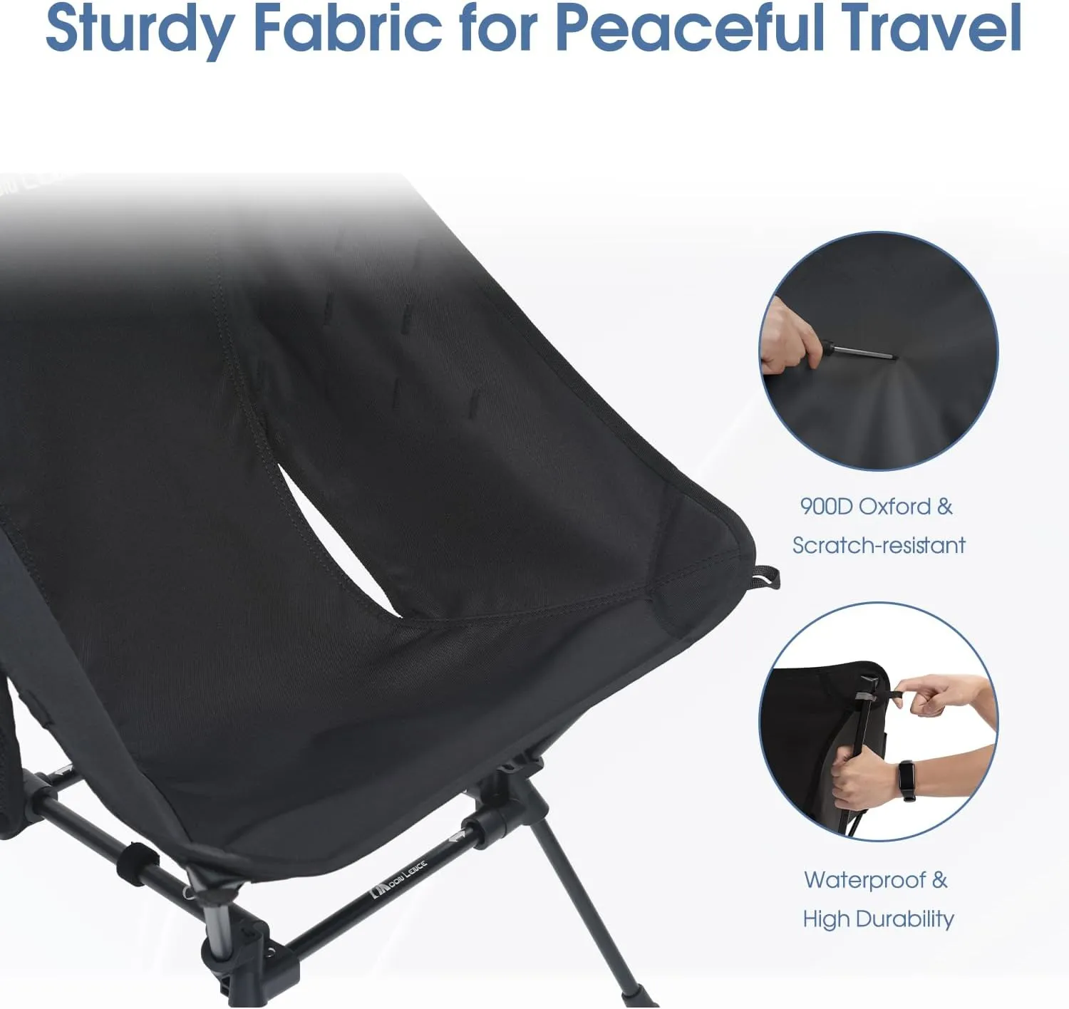 MOON LENCE Portable Camping Chair, Backpacking Chair, Ultralight & Compact, 400 lbs Capacity, for Outdoor Camp, Travel, Beach, Picnic, Hiking