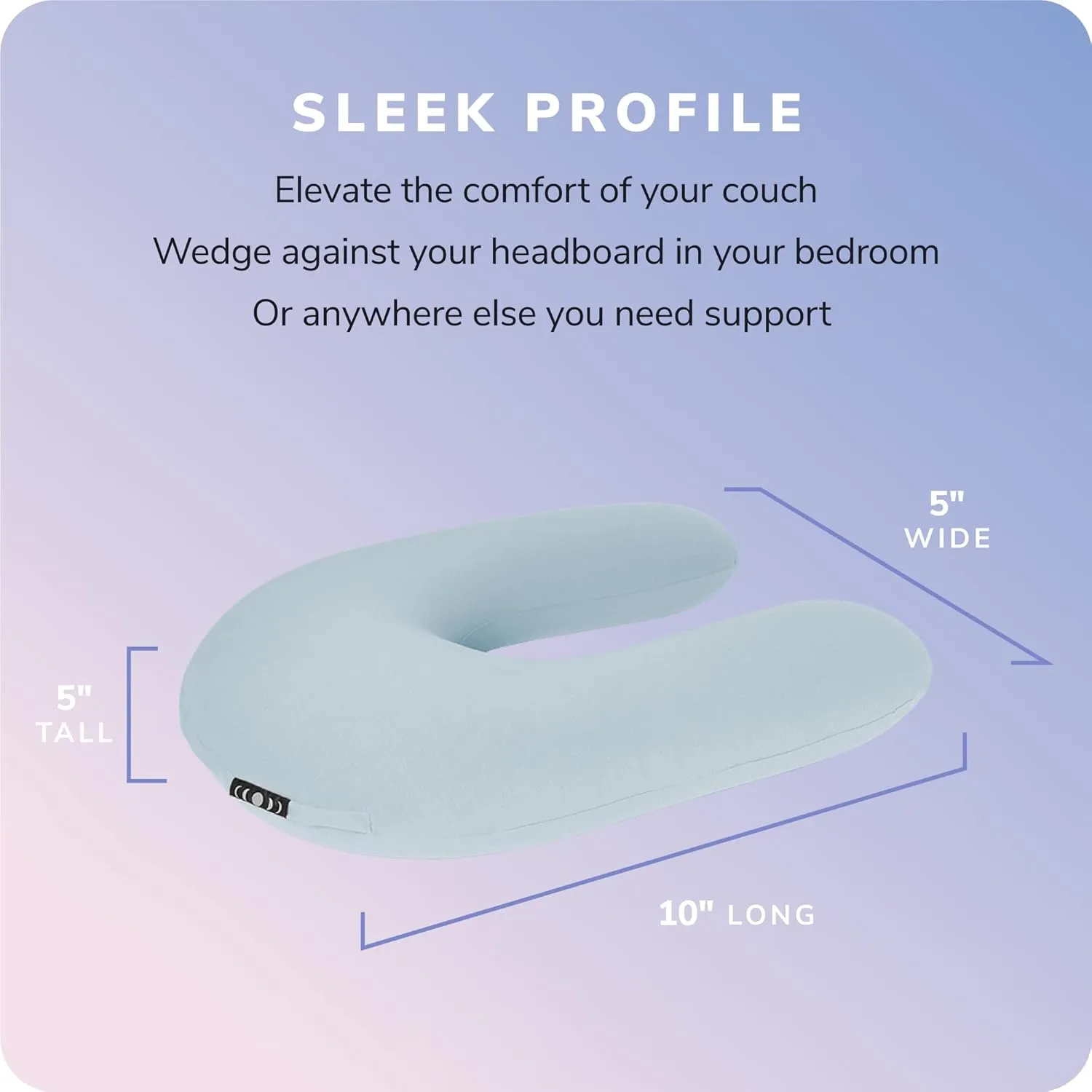 Moon Pod Crescent Backrest for Bean Bag Chair for The Family - Zero-Gravity Ergonomic Pillow for Neck & Back Support w/Micro-Bead Filling (Blue)