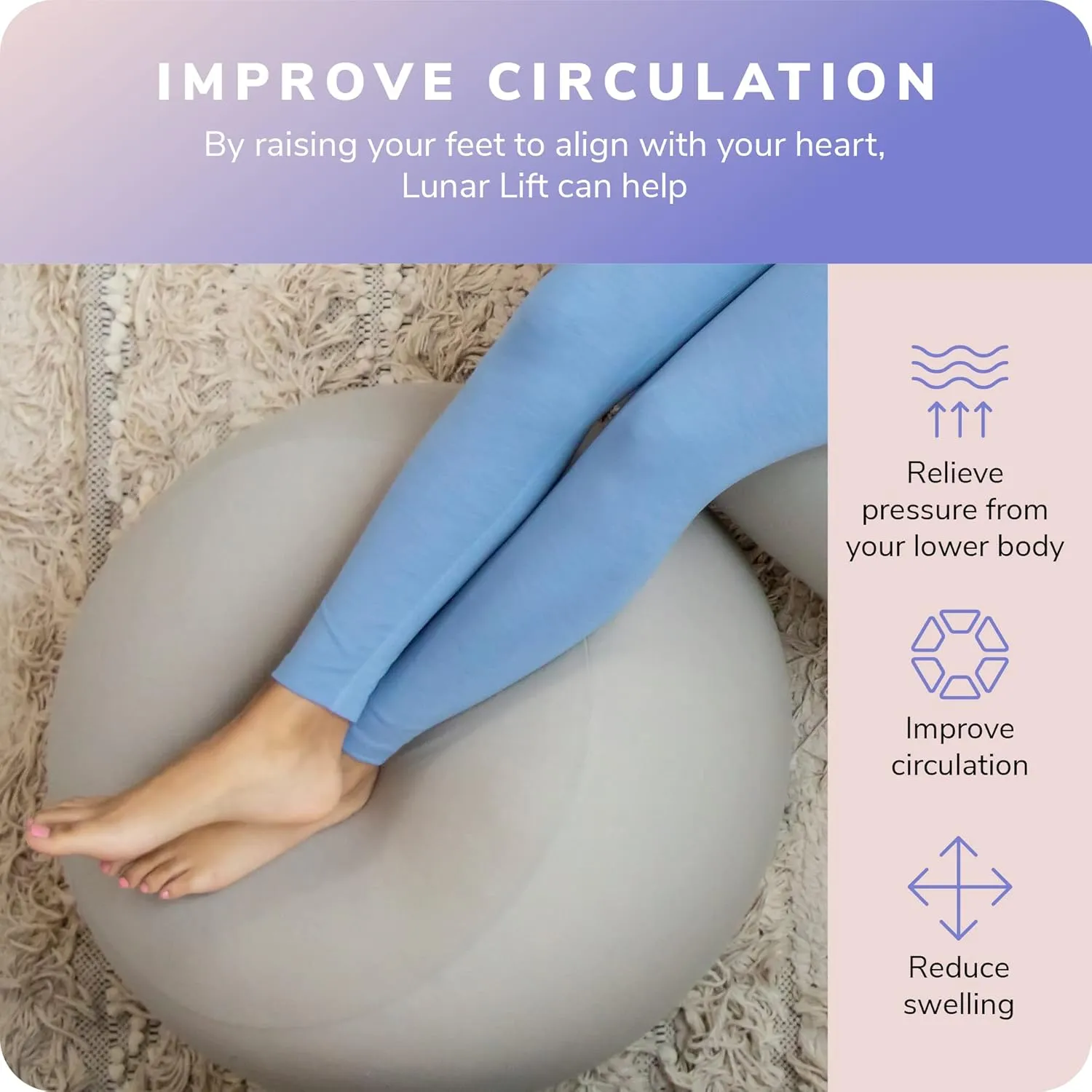 Moon Pod Lunar Lift Footrest for Bean Bag Chair - 20" x 8" Zero-Gravity Micro-Bead Stuffed for Stress, Relaxation & Comfort for Circulation (Blue)