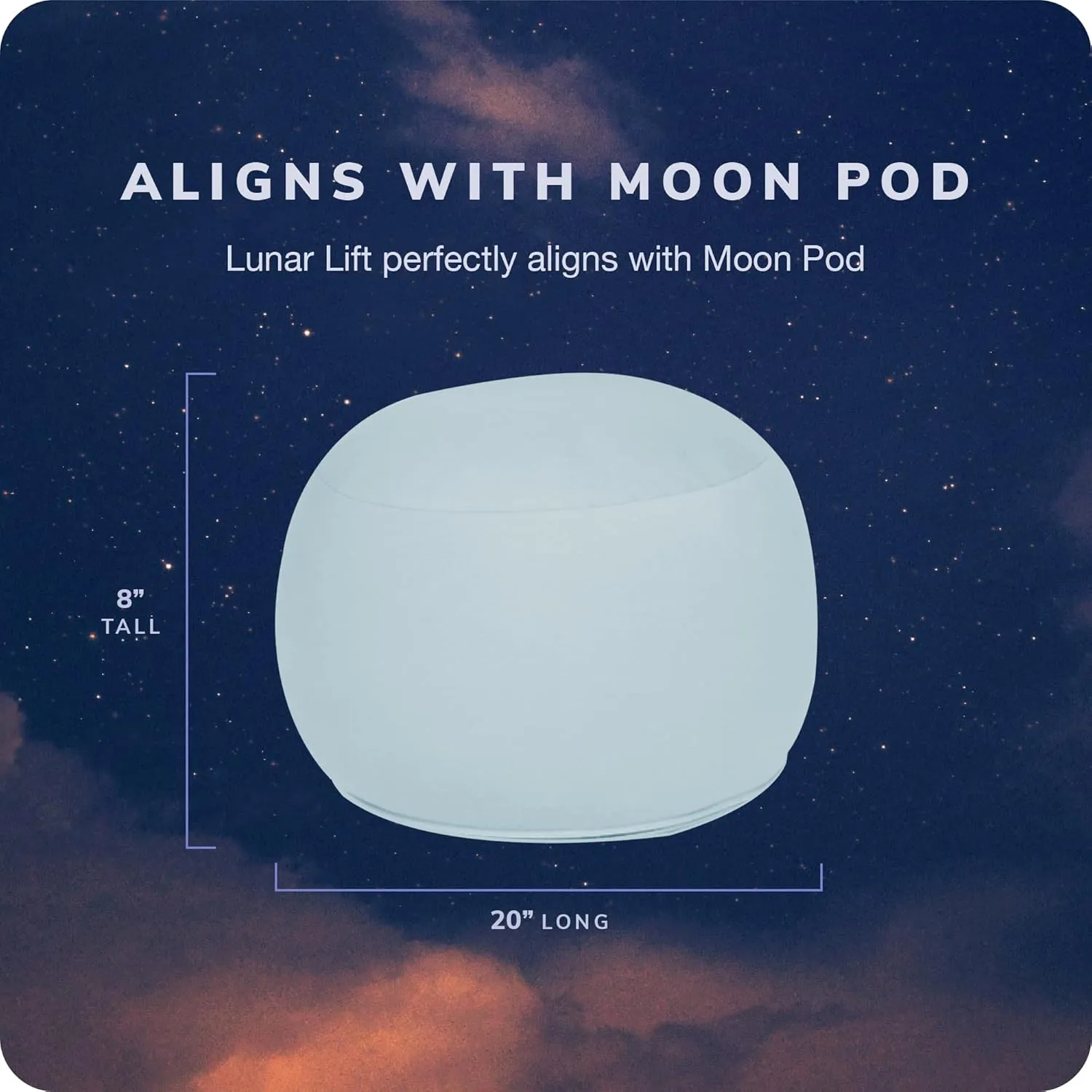 Moon Pod Lunar Lift Footrest for Bean Bag Chair - 20" x 8" Zero-Gravity Micro-Bead Stuffed for Stress, Relaxation & Comfort for Circulation (Blue)