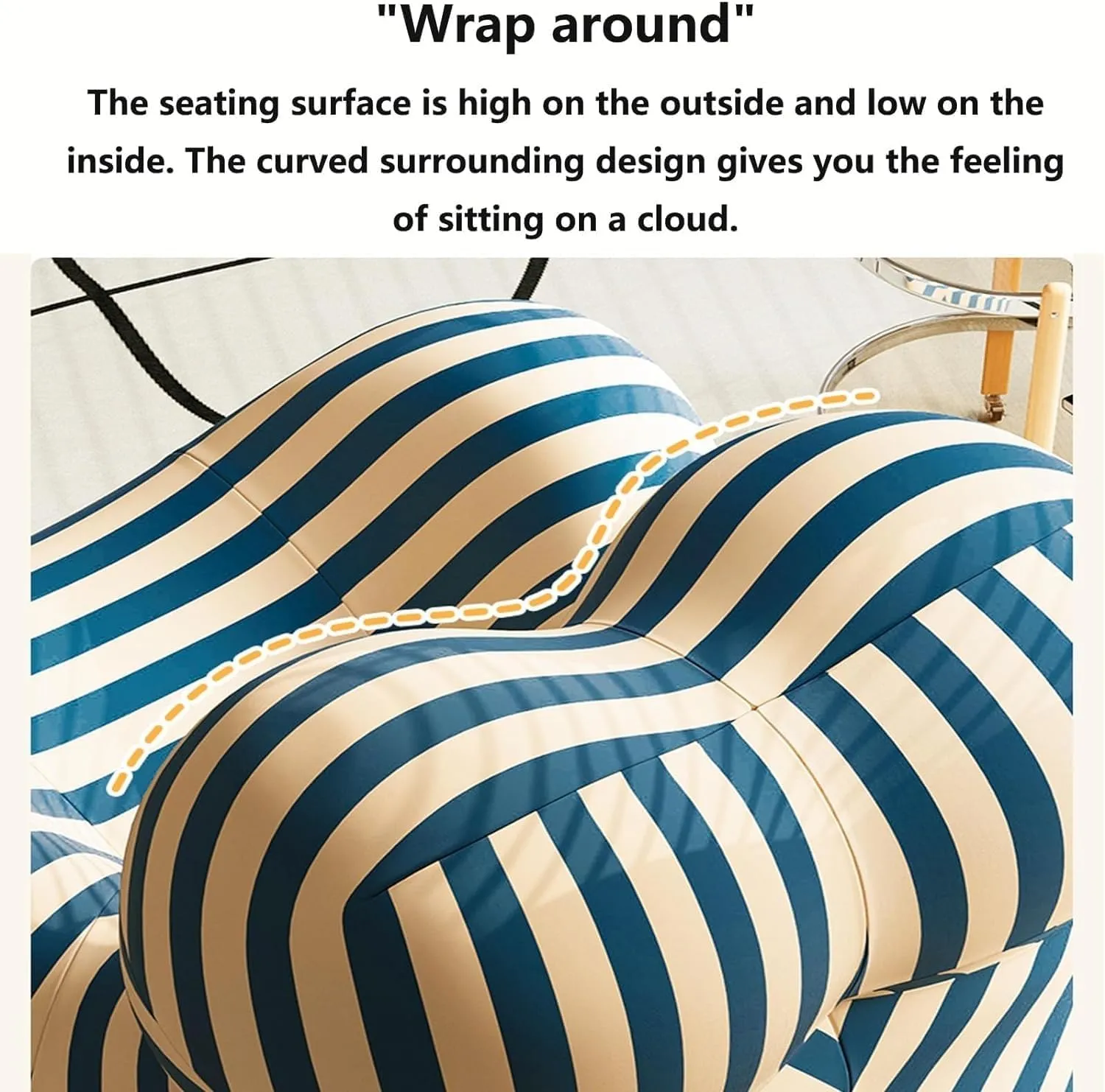 Mother's Embrace Chair, Leisure Sofa Chair and Footstool Lounger Sofa Qualitative Sponge Lazy Couch (Stripes) (Color : F, Size : 30 * 28inch)