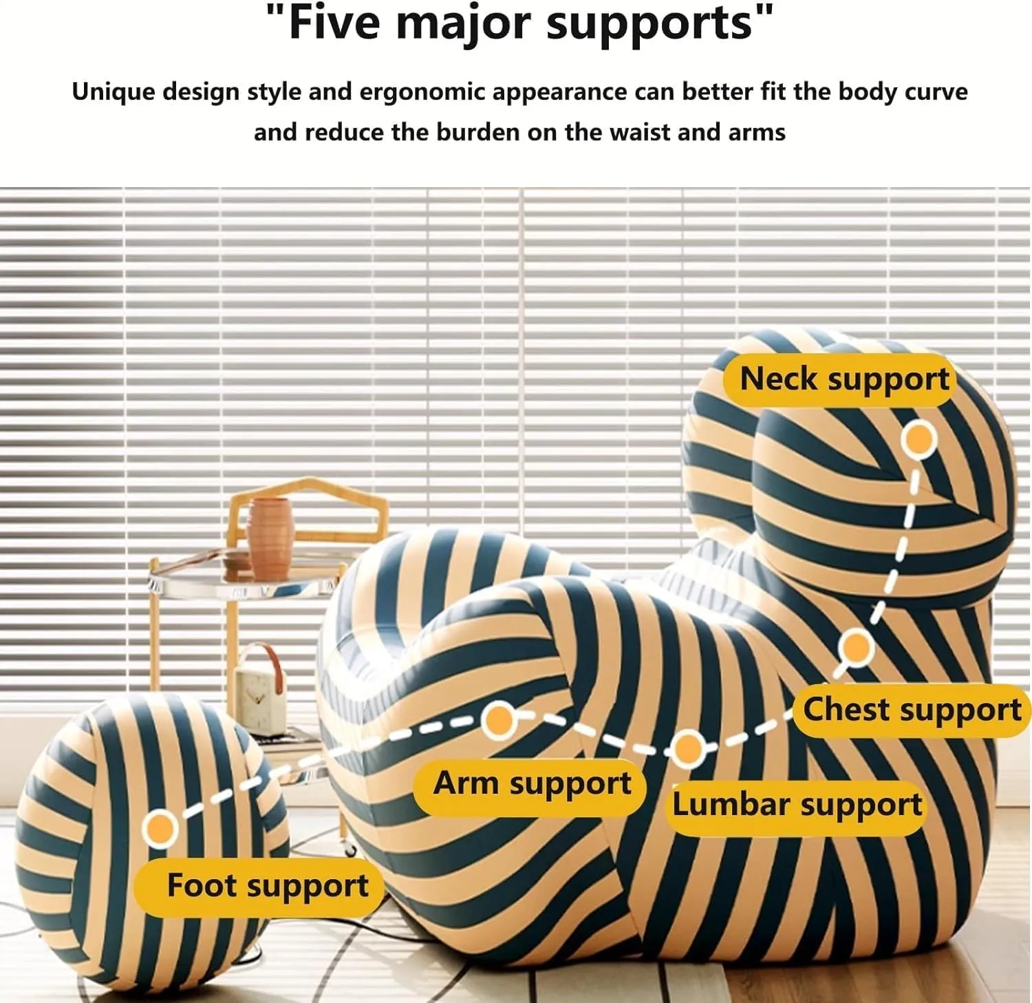 Mother's Embrace Chair, Leisure Sofa Chair and Footstool Lounger Sofa Qualitative Sponge Lazy Couch (Stripes) (Color : F, Size : 30 * 28inch)