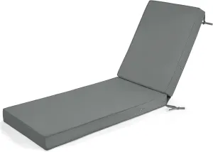 mudilun Lounge Chair Cushion Water Proof Outdoor Lounge Chair Cushions with Ties Non-Slip Chaise Lounge Cushion Removable Patio Seat Cushions for Garden Pool Beach Lounge (Dark Gray)