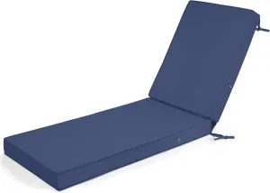 mudilun Lounge Chair Cushion Water Proof Outdoor Lounge Chair Cushions with Ties Non-Slip Chaise Lounge Cushion Removable Patio Seat Cushions for Garden Pool Beach Lounge (Deep Blue)