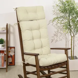 mudilun Rocking Chair Cushion Anti-Slip Tufted High Back Rocking Chair Cushion with Ties and Removable Neck Pillow Rocking Chair Seat Cushions for Bedroom, Living Room, Baby Room, Outdoor Patio Chair