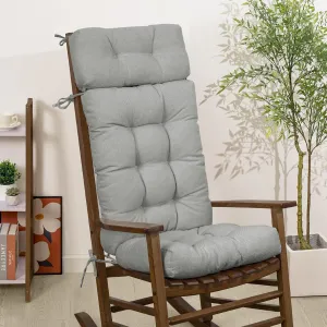 Mudilun Tufted High Back Rocking Chair Cushion with Ties and Removable Neck Pillow - Multi-Purpose Seat Cushions for Bedroom, Living Room, Baby Room, Outdoor Patio
