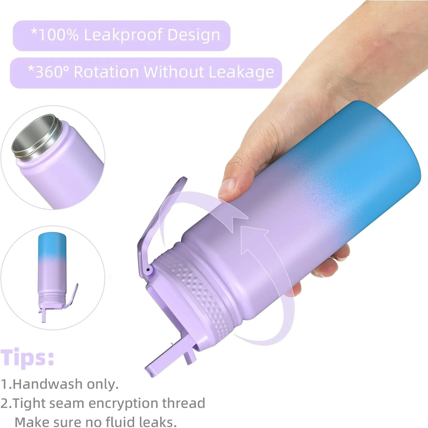 MURRICON 12oz Kids Water Bottle for School,Stainless Steel Water Bottles Kids with Straw,Vacuum Insulated Water Bottle for Kids,Gifts for Boys and Girls,PurpleBlue