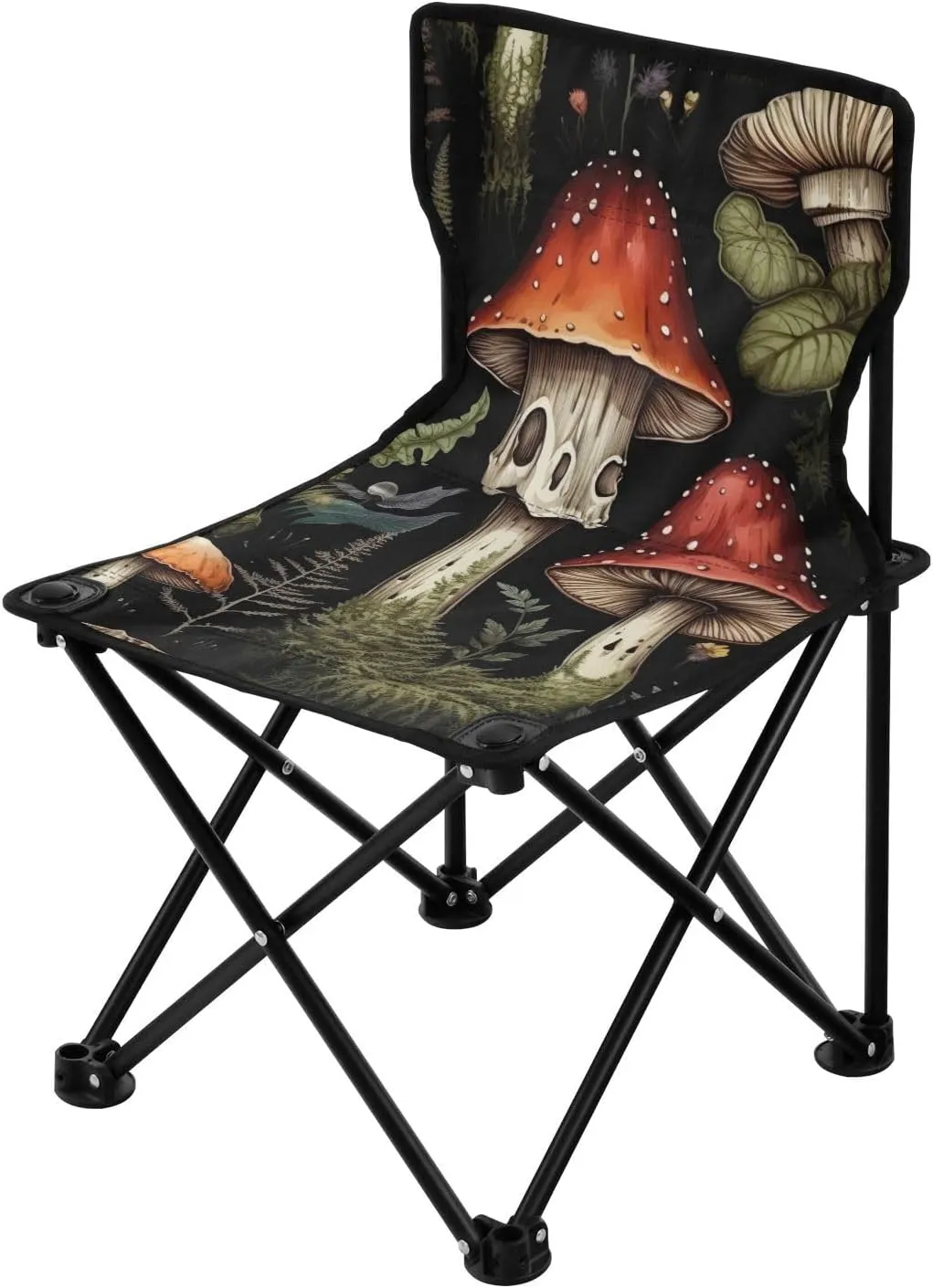 Mushroom (2) Portable Outdoor Folding Chair Anti-Slip Padded Oxford Cloth Stool Camping Chair Small for Beach Hiking Fishing Gardening Quad Camp Chair