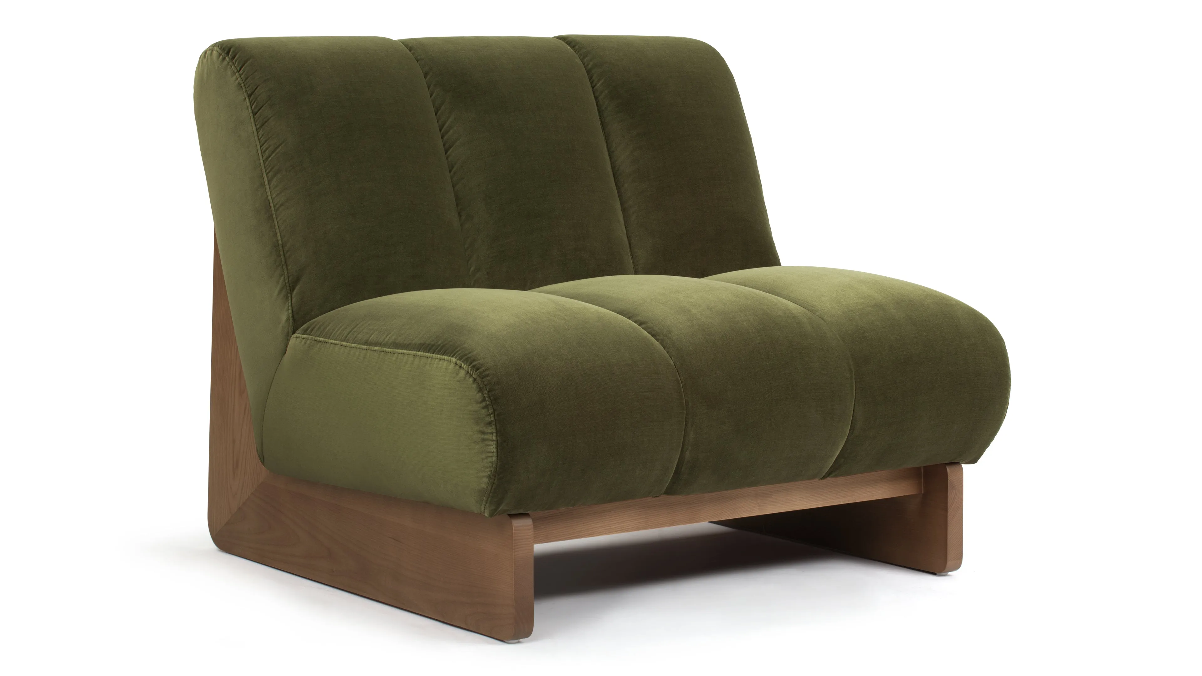 Nala - Nala Lounge Chair, Olive Green Velvet