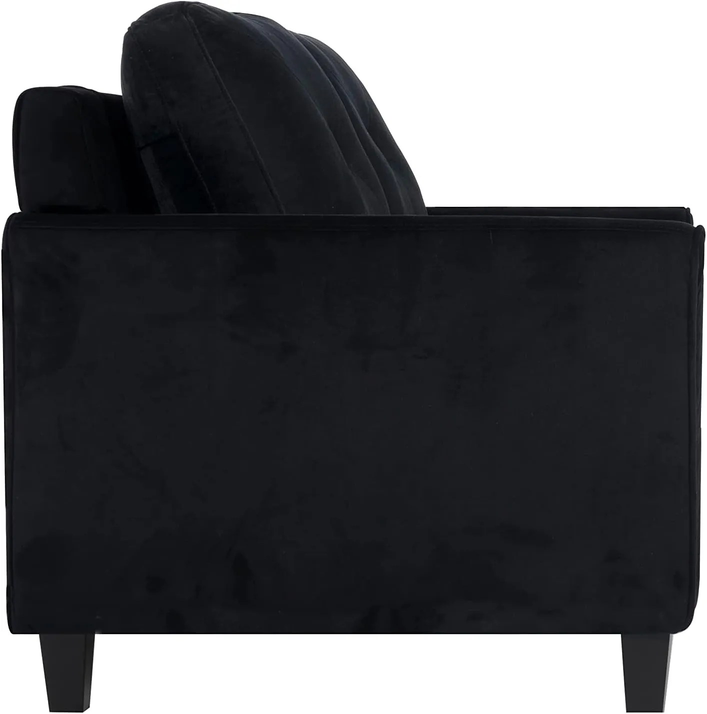Naomi Home Modern Button Tufted Microfiber Loveseat, Love Seat Sofa Bed Sleeper with Rolled Arms, Mini Love Seats Sofas, 2 Seater Small Loveseats for Small Spaces, Living Room Furniture Sets - Black