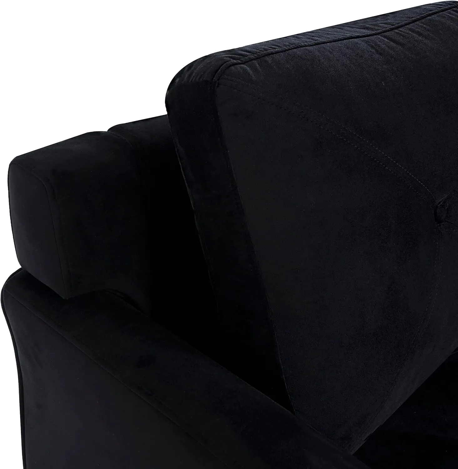 Naomi Home Modern Button Tufted Microfiber Loveseat, Love Seat Sofa Bed Sleeper with Rolled Arms, Mini Love Seats Sofas, 2 Seater Small Loveseats for Small Spaces, Living Room Furniture Sets - Black
