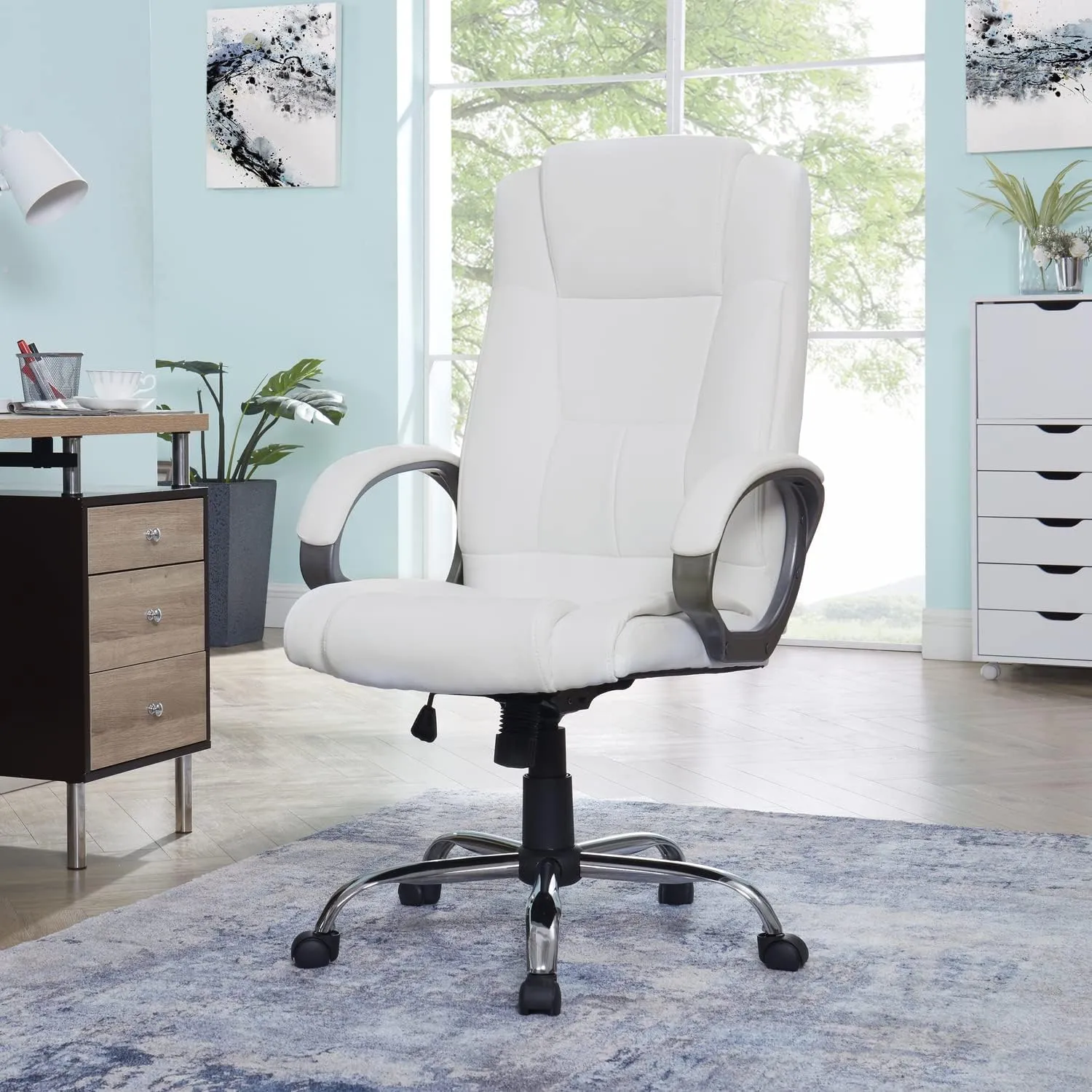 Naomi Home Tessa High-Back Executive Office Chair White