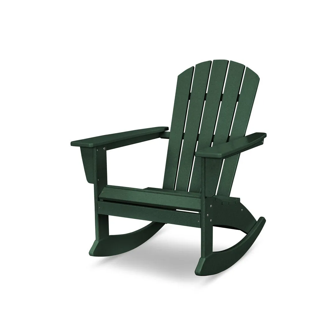 Nautical Adirondack Rocking Chair POLYWOOD® Frame Color: Green